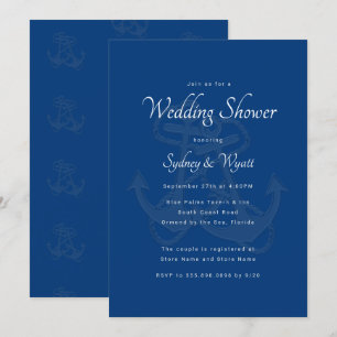 Blue Anchors Couples Wedding Shower Invitation