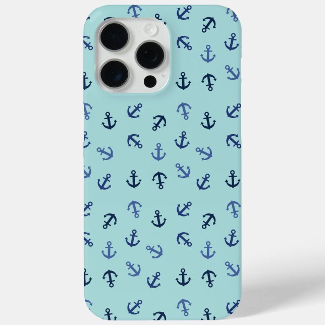 Blue Anchors Pattern Case-Mate iPhone Case (Back)