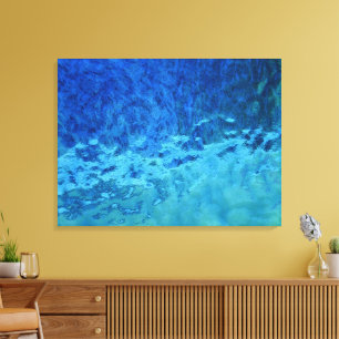 Blue and Aqua Stained Glass Canvas Print