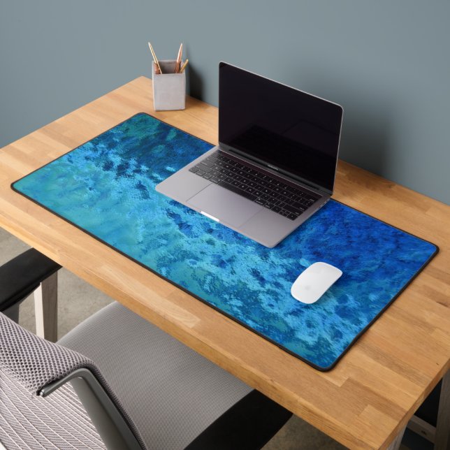 Blue and Aqua Stained Glass Desk Mat (Office 2)