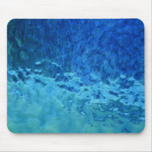 Blue and Aqua Stained Glass Mouse Mat