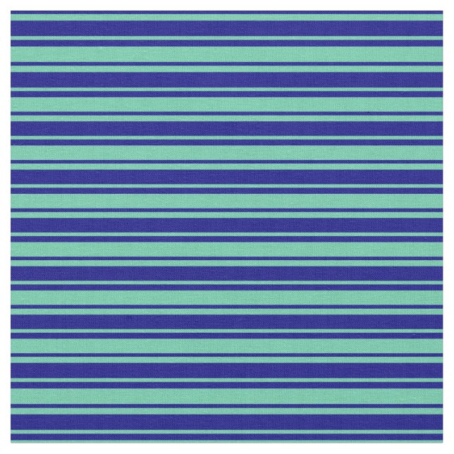 Blue and Aquamarine Stripes Fabric (Close Up)