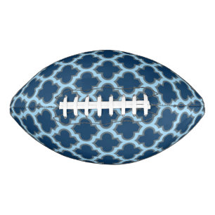 Blue and Baby Blue Trellis, Lattice, Quatrefoil American Football