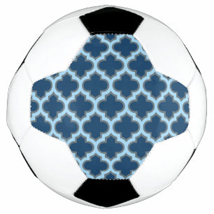 Blue and Baby Blue Trellis, Lattice, Quatrefoil Football