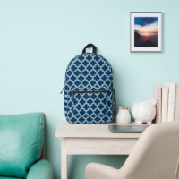 Blue and Baby Blue Trellis, Lattice, Quatrefoil