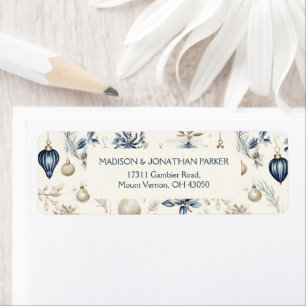 Blue and beige Christmas Ornaments Pattern