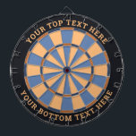 Blue and Beige Dartboard with Custom Text<br><div class="desc">Blue and beige dart board with two custom text areas. You can easily change every colour clicking on customise button.</div>