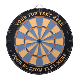 Blue and Beige Dartboard with Custom Text