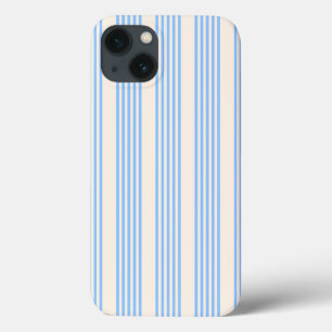 Blue and beige five stripe pattern iPhone 13 case
