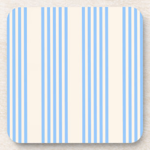 Blue and beige five stripe pattern coaster