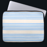 Blue and beige five stripe pattern laptop sleeve<br><div class="desc">Blue and beige five stripe pattern</div>