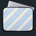 Blue and beige five stripe pattern laptop sleeve<br><div class="desc">Blue and beige five stripe pattern</div>