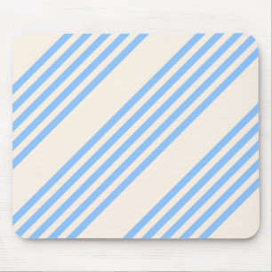 Blue and beige five stripe pattern mouse mat