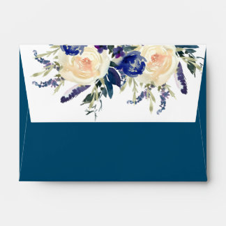 Blue and Beige Floral Envelope