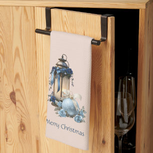 Blue and Beige Modern Christmas Kitchen Towel