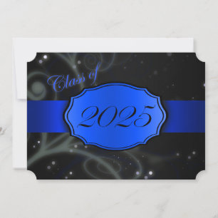 Blue and Black 2025 Graduation Invitation