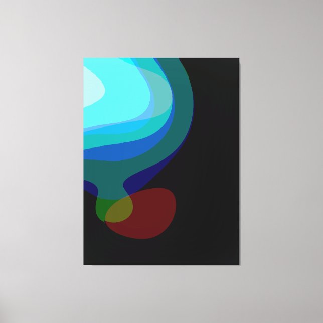 Blue And Black Abstract Art 915 Canvas Print (Front)