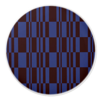 Blue and Black Abstract Stripes Dresser and Drawer Ceramic Knob