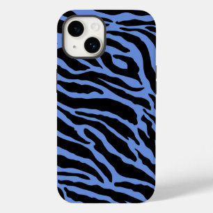 Blue and Black Animal Print Stripes Case-Mate iPhone 14 Case