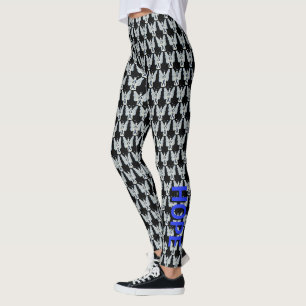 Blue and Black Awareness Ribbon Angel Leggings