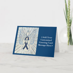 Blue and Black Awareness Ribbon Personalised Cards
