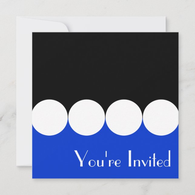 Blue and Black Birthday Invitation (Front)