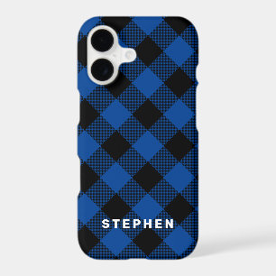Blue and Black Buffalo Plaid Personalised