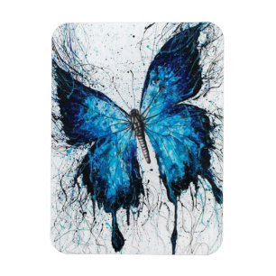 Blue and Black Butterfly Magnet