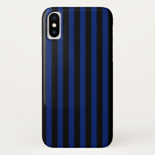 Blue and black candy stripes iPhone x case
