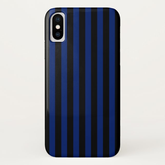 Blue and black candy stripes Case-Mate iPhone case (Back)