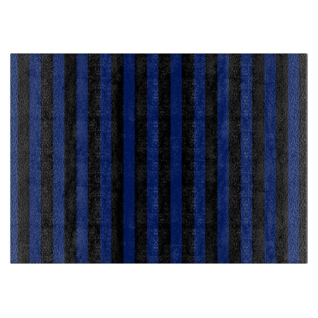Blue and black candy stripes cutting board (Front)