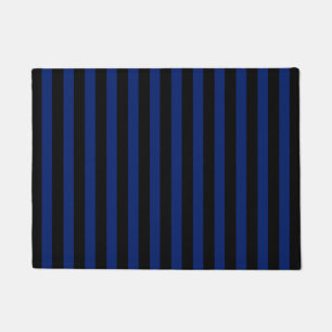Blue and black candy stripes doormat