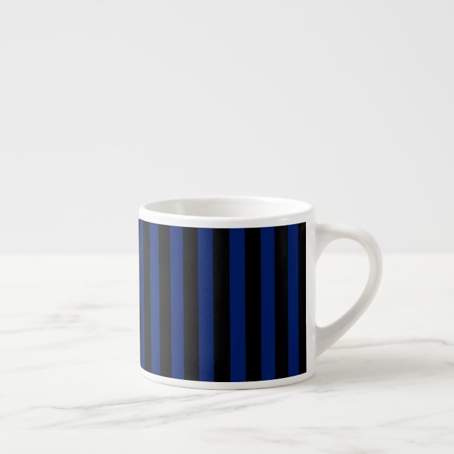 Blue and black candy stripes espresso cup (Right)