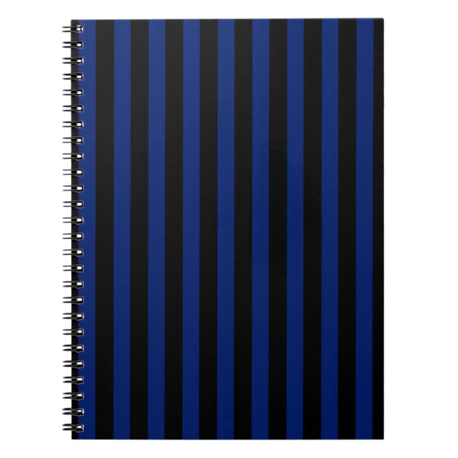Blue and black candy stripes notebook (Front)