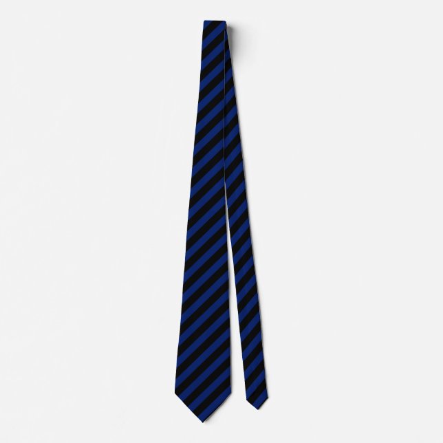 Blue and black candy stripes tie (Front)