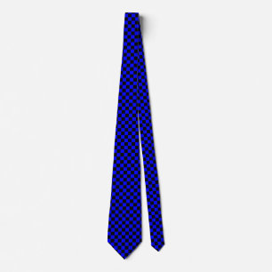 Blue and Black Checked Tie
