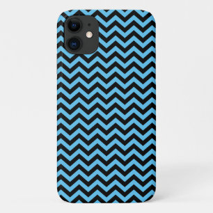Blue And Black Chevron Pattern iPhone 11 Case