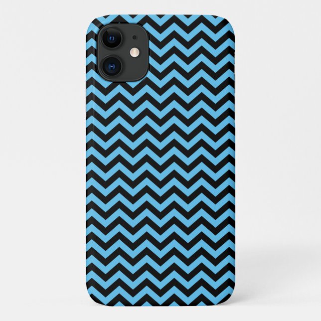 Blue And Black Chevron Pattern Case-Mate iPhone Case (Back)