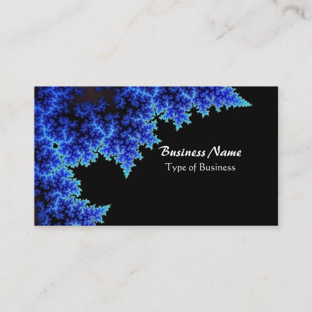 Blue and Black Classy Branches Business Card (Front)