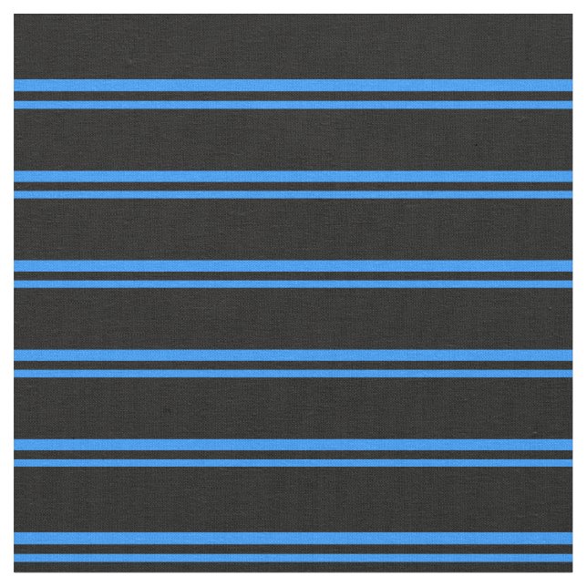 Blue and Black Coloured Striped Pattern Fabric (Close Up)