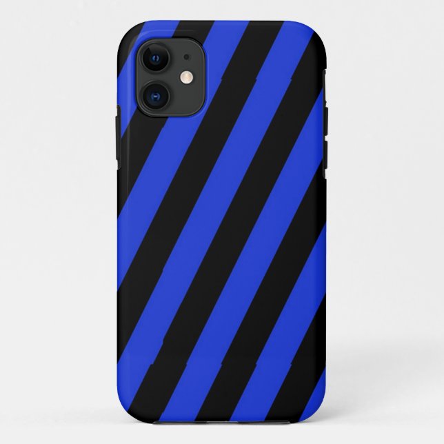 blue and black diagonal stripes Case-Mate iPhone case (Back)