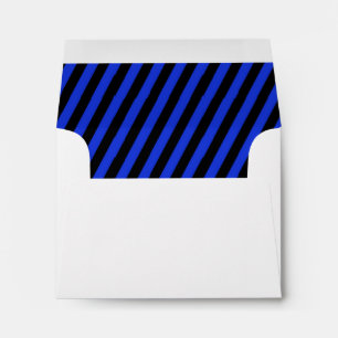Blue and black diagonal stripes envelope