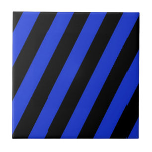 blue and black diagonal stripes tile