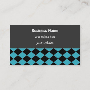 Blue and Black Diamond Pattern Business Card