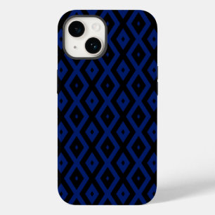 Blue and black diamond pattern Case-Mate iPhone 14 case