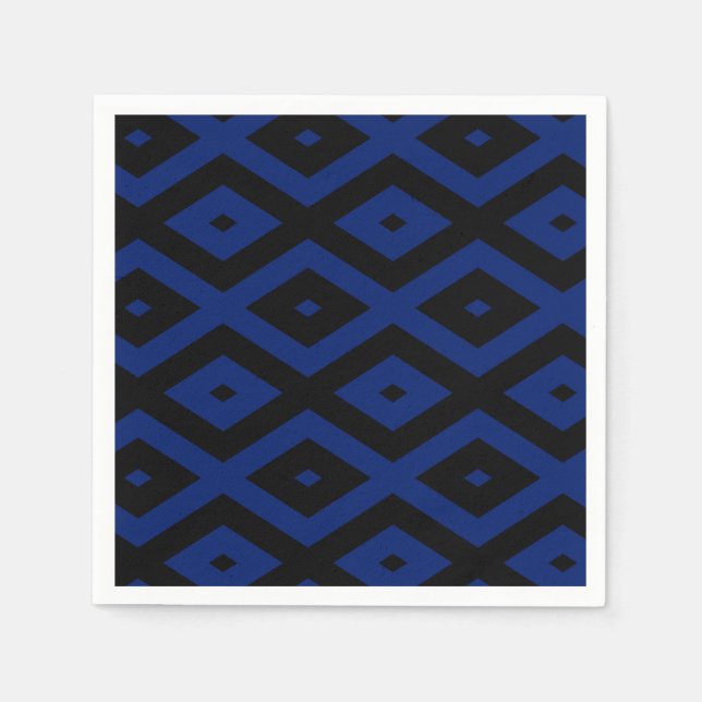 Blue and black diamond pattern napkin (Front)