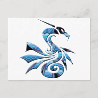 Blue and Black Dragon Postcard