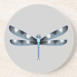 Blue and Black Dragonfly Sandstone Drink Coaster