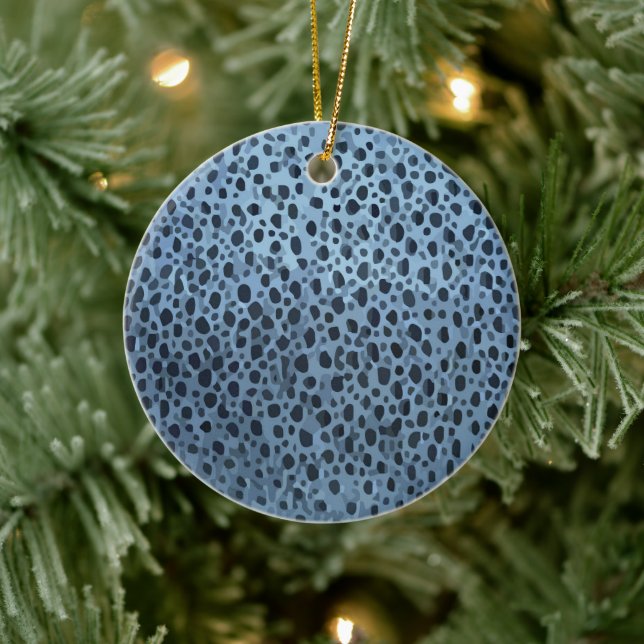 Blue and Black Fish Print  Ceramic Tree Decoration (Tree)