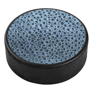 Blue and Black Fish Print Hockey Puck